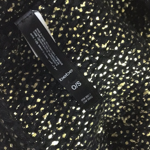 BEBE Black and Gold Metallic Infinity Scarf - Picture 3 of 3